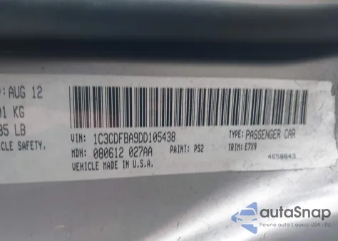 2013 Dodge Dart Sxt from USA, damaged, VIN 1C3CDFBA9DD105438